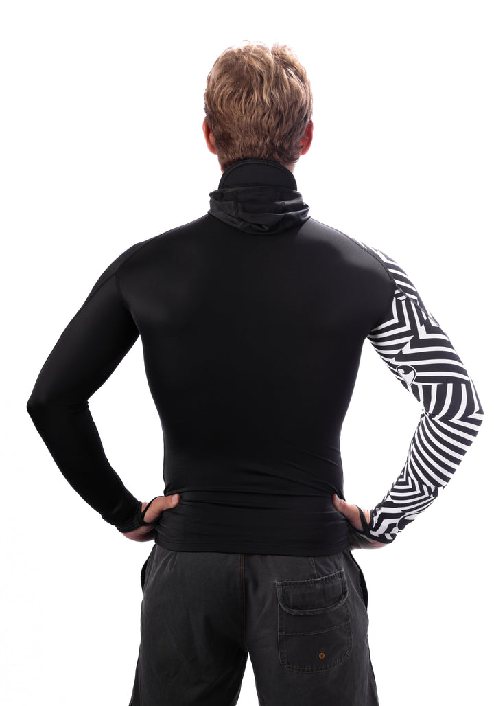 Black Carvico Hooded Surf Rashguard