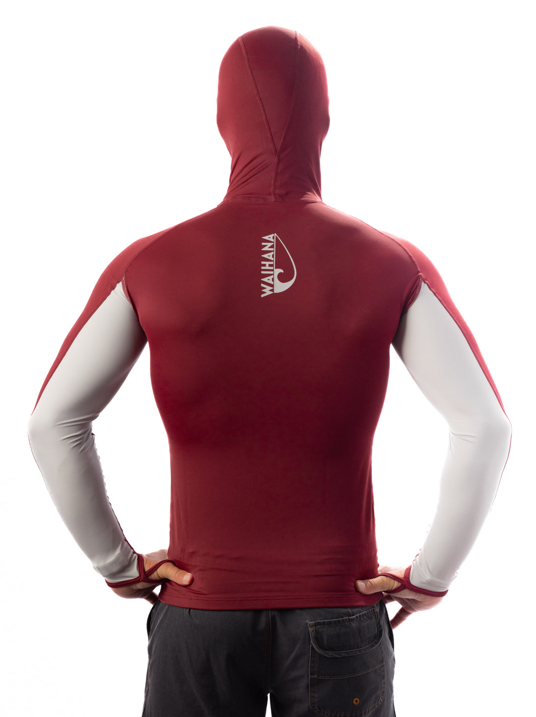 Maroon Carvico Hooded Surf Rash Guard